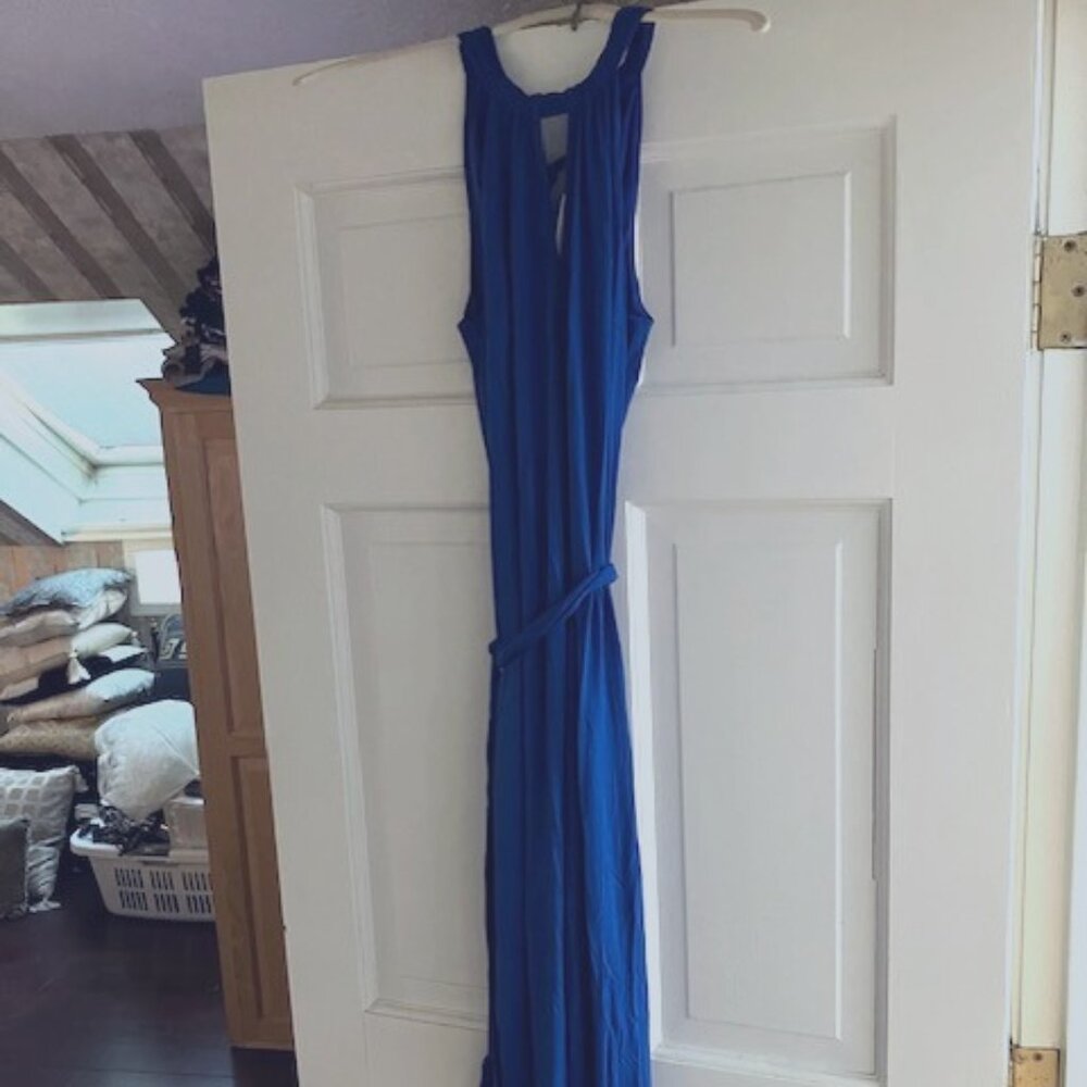 Tall Cobalt Blue Halter Maxi Dress